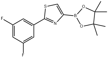 2-(3,5-difluorophenyl)-4-(4,4,5,5-tetramethyl-1,3,2-dioxaborolan-2-yl)thiazole Struktur