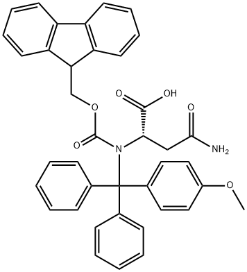 L-Asparagine, N2-[(9H-fluoren-9-ylmethoxy)carbonyl]-N-[(4-methoxyphenyl)diphenylmethyl]- Struktur