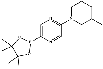 2-(3-methylpiperidin-1-yl)-5-(4,4,5,5-tetramethyl-1,3,2-dioxaborolan-2-yl)pyrazine Struktur