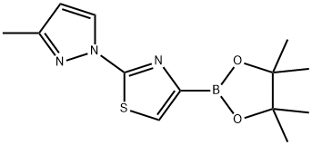 2-(3-methyl-1H-pyrazol-1-yl)-4-(4,4,5,5-tetramethyl-1,3,2-dioxaborolan-2-yl)thiazole Struktur