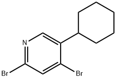 2,4-Dibromo-5-(cyclohexyl)pyridine Struktur