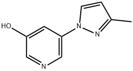 3-Hydroxy-5-(3-methyl-1H-pyrazol-1-yl)pyridine Struktur