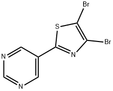 4,5-Dibromo-2-(5-pyrimidyl)thiazole Struktur