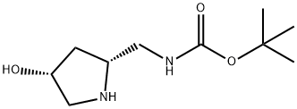 tert-butyl N-{[cis-4-hydroxypyrrolidin-2-yl]methyl}carbamate Struktur