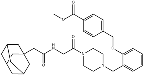 methyl 4-(2-{[4-(2-{2-[(3r)-adamantan-1-yl]acetamido}acetyl)piperazin-1-yl]methyl}phenoxymethyl)benzoate Struktur