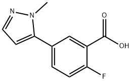 2-fluoro-5-(1-methyl-1H-pyrazol-5-yl)benzoic acid Struktur