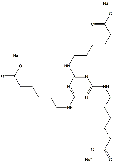 Trisodium 6,6',6''-(1,3,5-triazine-2,4,6-triyltriimino)trihexanoate Struktur