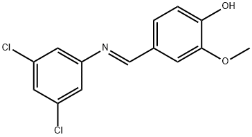 4-{[(3,5-dichlorophenyl)imino]methyl}-2-methoxyphenol Struktur