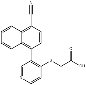 Acetic acid, 2-[[3-(4-cyano-1-naphthalenyl)-4-pyridinyl]thio]- Struktur