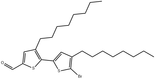 5'-溴-3,4'-二辛基-[2,2'-二噻吩]-5-甲醛 結(jié)構(gòu)式