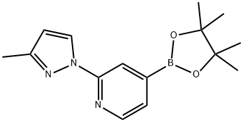 2-(3-methyl-1H-pyrazol-1-yl)-4-(4,4,5,5-tetramethyl-1,3,2-dioxaborolan-2-yl)pyridine Struktur