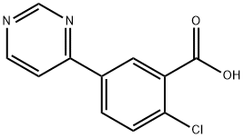 2-chloro-5-pyrimidin-4-yl-benzoic acid Struktur