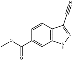 3-Cyano-1H-indazole-6-carboxylic acid methyl ester Struktur