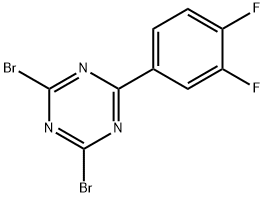 2,4-Dibromo-6-(3,4-difluorophenyl)-1,3,5-triazine Struktur