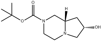 tert-butyl (7S,8aS)-7-hydroxyhexahydropyrrolo[1,2-a]pyrazine-2(1H)-carboxylate Struktur