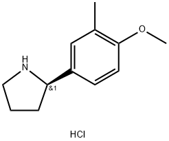 4-((2R)PYRROLIDIN-2-YL)-1-METHOXY-2-METHYLBENZENE HYDROCHLORIDE Struktur