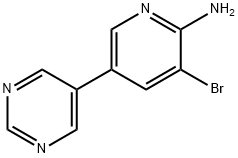 2-Amino-3-bromo-5-(5-pyrimidyl)pyridine Struktur