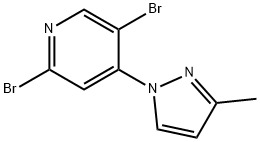 2,5-Dibromo-4-(3-methyl-1H-pyrazol-1-yl)pyridine Struktur