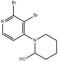 2,3-Dibromo-4-(2-hydroxypiperidin-1-yl)pyridine Struktur