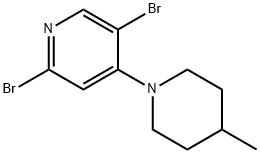 2,5-Dibromo-4-(4-methylpiperidin-1-yl)pyridine Struktur