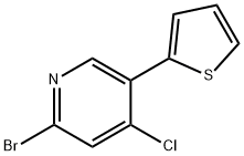 2-Bromo-4-chloro-5-(2-thienyl)pyridine Struktur