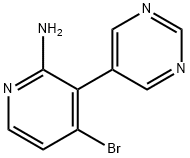 2-Amino-4-bromo-3-(5-pyrimidyl)pyridine Struktur