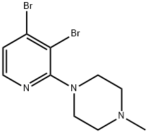 3,4-Dibromo-2-(N-methylpiperazin-1-yl)pyridine Struktur