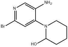 2-Bromo-5-amino-4-(2-hydroxypiperidin-1-yl)pyridine Struktur