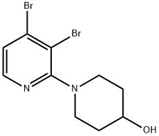 3,4-Dibromo-2-(4-hydroxypiperidin-1-yl)pyridine Struktur