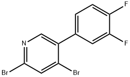 2,4-Dibromo-5-(3,4-difluorophenyl)pyridine Struktur