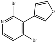 2,4-Dibromo-3-(3-furyl)pyridine Struktur