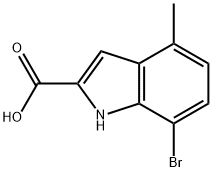 7-bromo-4-methyl-1H-indole-2-carboxylic acid Struktur