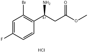 METHYL (3S)-3-AMINO-3-(2-BROMO-4-FLUOROPHENYL)PROPANOATE HYDROCHLORIDE Struktur