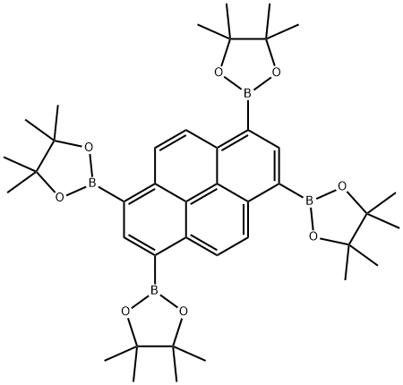 1,3,6,8-tetrakis(4,4,5 ,5-tetramethyl- 1,3 ,2-dioxaborolan-2-yl)pyrene Struktur