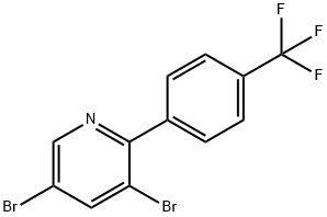 3,5-Dibromo-6-(4-trifluoromethylphenyl)pyridine Struktur