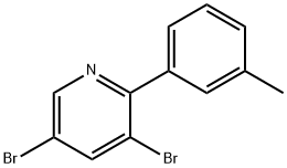 3,5-Dibromo-2-(3-tolyl)pyridine Struktur