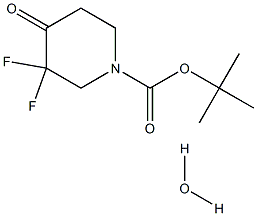 tert-Butyl 3,3-difluoro-4-oxopiperidine-1-carboxylate hydrate Struktur