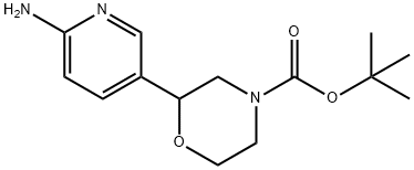 tert-butyl 2-(6-aminopyridin-3-yl)morpholine-4-carboxylate Struktur