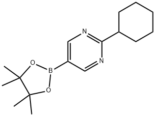 2-cyclohexyl-5-(4,4,5,5-tetramethyl-1,3,2-dioxaborolan-2-yl)pyrimidine Struktur