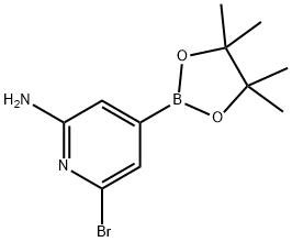 6-bromo-4-(4,4,5,5-tetramethyl-1,3,2-dioxaborolan-2-yl)pyridin-2-amine Struktur