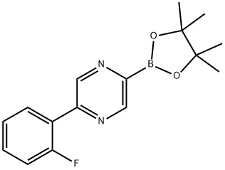 2-(2-fluorophenyl)-5-(4,4,5,5-tetramethyl-1,3,2-dioxaborolan-2-yl)pyrazine Struktur