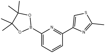 2-methyl-4-(6-(4,4,5,5-tetramethyl-1,3,2-dioxaborolan-2-yl)pyridin-2-yl)thiazole Struktur