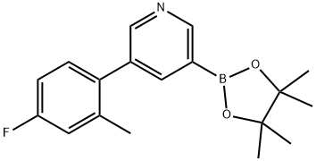 5-(2-Methyl-4-fluorophenyl)pyridine-3-boronic acid pinacol ester Struktur