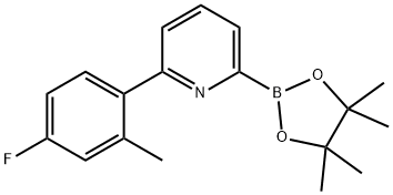 6-(4-Fluoro-2-methylphenyl)pyridine-2-boronic acid pinacol ester Struktur