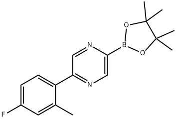 5-(4-Fluoro-2-methylphenyl)pyrazine-2-boronic acid pinacol ester Struktur