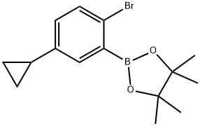 2-(2-bromo-5-cyclopropylphenyl)-4,4,5,5-tetramethyl-1,3,2-dioxaborolane Struktur