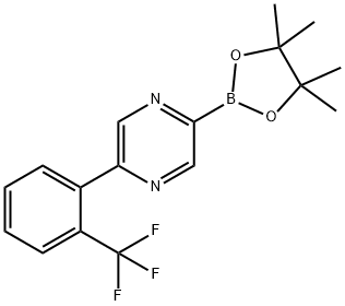 2-(4,4,5,5-tetramethyl-1,3,2-dioxaborolan-2-yl)-5-(2-(trifluoromethyl)phenyl)pyrazine Struktur