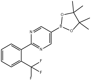 5-(4,4,5,5-tetramethyl-1,3,2-dioxaborolan-2-yl)-2-(2-(trifluoromethyl)phenyl)pyrimidine Struktur