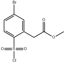 methyl 2-[5-bromo-2-(chlorosulfonyl)phenyl]acetate Struktur