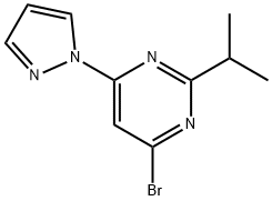 4-Bromo-2-(iso-propyl)-6-(1H-pyrozol-1-yl)pyrimidine Struktur